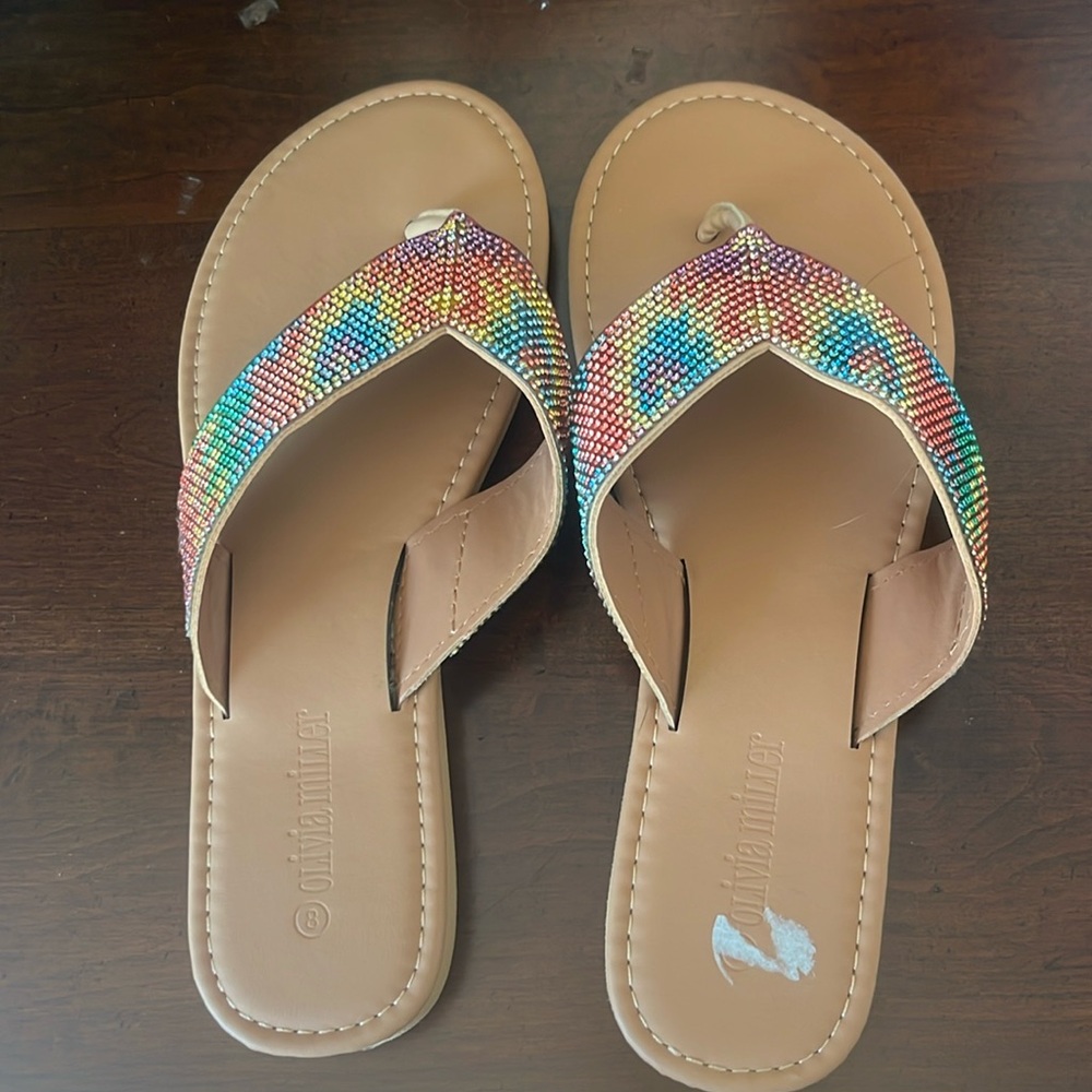 Brand new multi colored sandals
